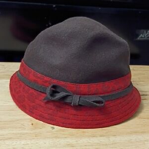 Something Special Wool Blend Cloche Brown and Orange Hat